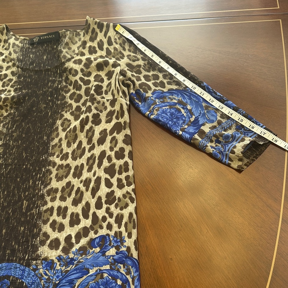 Versace Silk Leopard & Baroque Print Mini Dress – Authentic Italian Designer - Picture 7 of 15